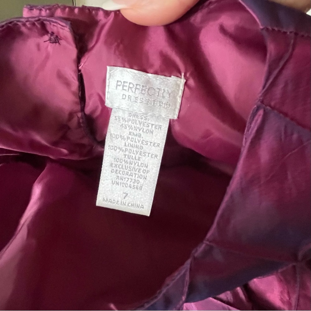 Purple Iridescent Satin Dress — Formal Girl’s Size: 7 by Perfectly Dressed 🎀 - Picture 7 of 14